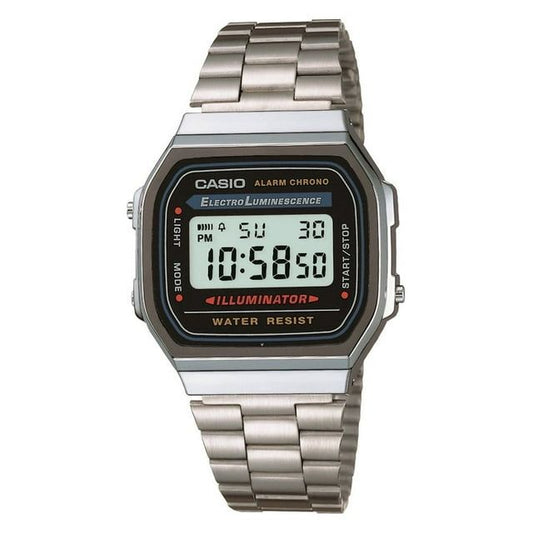 Casio Men's Stainless Steel Band Wristwatch, Silver & Black